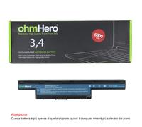 Batteria OhmHero® NERA 6800 mAh REALI per Gateway NV55C15u