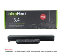 Batteria OhmHero® NERA 6800 mAh REALI per asus X43JE
