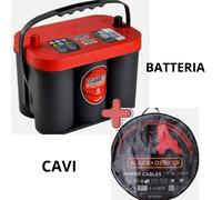 BATTERIA OPTIMA RCT4.2 ROSSA 50AH SPUNTO 815A + CAVI ACCENSIONE EMERGENZA AUTO