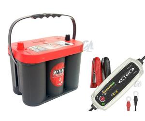 BATTERIA OPTIMA RED TOP 50AH 815A RTC4.2 + MANTENITORE DI CARICA CARICABATTERIA