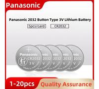 Batteria originale Panasonic CR2032 per portachiavi, orologio e scheda madre del computer (1-20 pezzi) - Cella a bottone al litio 3V 2032