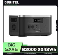 Batteria OUKITEL B2000 LiFePO4 da 2048 Wh, durata in più di 3500 cicli, onda sinusoidale pura, espansione della capacità, carica e scarica nello stesso tempo