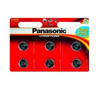 Batteria Panasonic CR2032 Litio 3V Confezione 6 Pezzi