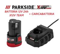 BATTERIA PARKSIDE 12V PAPK 12 A4 + CARICABATTERIA PLGK 12 A3 2,4A X12V TEAM