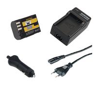 Batteria Patona + caricabatteria casa/auto per Pentax D-Li90