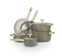 Batteria pentole 10 pezzi Bambù verde e crema verde