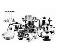 BATTERIA PENTOLE 35 PEZZI DIETETICA MSBAVARIA ACCIAIO INOX 18/10 T304 TRIPLO FONDO