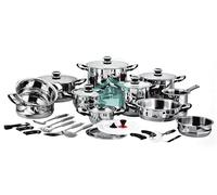 BATTERIA PENTOLE 36 PEZZI ACCIAIO INOX TRIPLO FONDO INDUZIONE VON STAINER