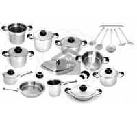 BATTERIA PENTOLE ACCIAIO INOX 26 Pz. FONDO MULTISTRATO LINEA MASTER
