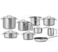 BATTERIA PENTOLE ACCIAIO INOX LINEA STILE 15 Pz.