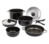 BATTERIA PENTOLE POPOTE 9 PEZZI CAMPEGGIO STONE ROCK 22 ADATTA FINO A 5 PERSONE