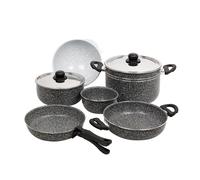 BATTERIA PENTOLE POPOTE 9 PEZZI CAMPEGGIO BLACK 22 ADATTA FINO A 5 PERSONE