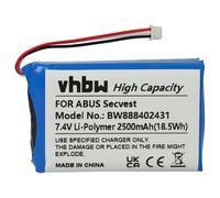 Batteria per ABUS Secvest FUAA50000, FUAA50100, FUAA50500 2500mAh 7,4V Li-Poly