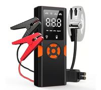 Batteria per auto, batteria da 12 V, batteria per auto, scatola di avviamento, avviatore portatile al litio con caricatore USB, schermo LCD e luce LED, cavi di avviamento per benzina da 8,5 l e diesel