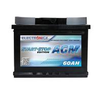 Batteria Per Auto Electronicx 60 Ah Agm Stop-start 12 V - Senza Manutenzione - Batteria a Ciclo Profondo, a Prova Di Perdite, a Ricarica Rapida Per Auto - Compatibile Con La Tecnologia Start-stop