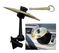 Batteria per auto, mini cassa da parata per auto, design compatto, decorazione per batterista d'auto, per tutti i tipi di veicoli, per batteristi, amanti della musica (oro)