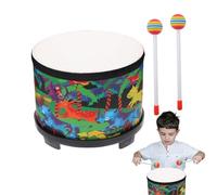 Batteria Per Bambini - Tamburo 20 Cm Giocattolo Sonoro - Giocattolo Sonoro Sensoriale ed Educativo in Legno con 2 Bacchette come Strumento Musicale per l'Infanzia | Per Bambine Bambini Regalo Natale