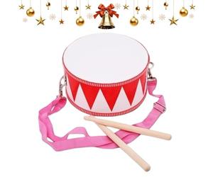 Batteria per bambini Tamburo in legno da 20 cm con bacchette e cinturino - Strumento didattico per ragazzi e ragazze | Giocattoli musicali Lezioni di musica Feste sul palco e idee regalo