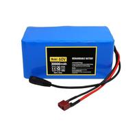 Batteria per Bici elettrica 60V 30Ah Impermeabile PVC con Il Caricatore BMS incorporato BMS integrato Resistente all'invecchiamento per 200W ~800W Motore 60V 30Ah,XT60+DC