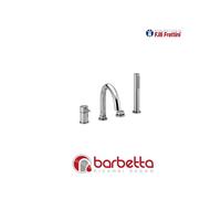 BATTERIA PER BORDO VASCA MONOCOMANDO CON BOCCA DEVIATORE E DOCCIA GINGO FRATTINI