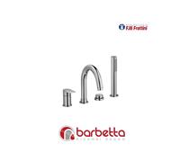 BATTERIA PER BORDO VASCA MONOCOMANDO CON BOCCA DEVIATORE E DOCCIA TOLOMEO FRATTI