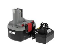 Batteria per Bosch Trapano avvitatore GSR 14,4VE2 O-Pack Li-Ion Caricabatteria inclusa, 14,4V, Li-Ion