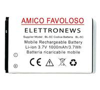 Batteria per Brondi Amico Favoloso capacità 1000 mAh batteria compatibile pari all'originale Amico Favoloso Cod W13 BL-5C