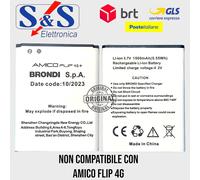 BATTERIA PER BRONDI AMICO FLIP 4G+ 1500mAh ORIGINALE