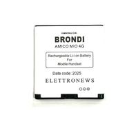 Batteria per Brondi Amico Mio 4G, W16, 1200mAh, 3,7V capacità e prestazioni pari all'originale, batteria specifica per Brondi amico mio 4G, NON compatibile con Brondi amico mio 3G. Nuova produzione.
