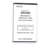 Batteria per Brondi Magnum 3 BIGFP800AD, capacità pari all'originale, garantita, nuova produzione. BL-11AT ATTENZIONE Specifica per il modello Brondi magnum 3, NON ADATTA per il Magnum 4
