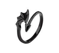 Batteria per Campanello 2 Regolazione e per regali da uomo Anelli con e demone Anello stile anello da donna Coppia Anelli d'amore Anelli Estetici per Ragazze Adolescenti (Black, One Size)