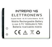 Batteria per Cellulare Brondi Intrepid 4G 1000 mAh BL-5C, BRN1000-5C prestazioni e capacità pari all'originale, Nuova.