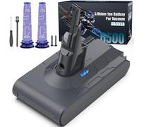 Batteria per Dyson V8, Morpilot 6500mAh Batteria di Ricambio per Dyson V8 Absolute Fluffy Animal SV10 Motorhead Slim Fluffy Total Clean Extra con 2 Filtri