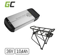 Batteria per e-bike 36V 10,4Ah di GreenCell per portapacchi con custodia impe...