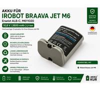 Batteria Per IROBOT Braava Jet M6 ECO 10,8 V 2600 mAh Li-Ion ALB-C M611020 31271