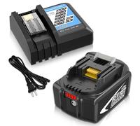 Batteria per makita 18V 5.5Ah Batteria di Ricambio per makita + Caricabatterie, Compatibile con le Batterie per makita14.4V~18V BL1860B BL1840 BL1830 e il Caricabatterie DC18RA DC18RC DC18RD