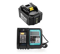 Batteria per Makita BL1850B e caricabatterie 18V 5Ah di ricambio per caricabatterie DC18RC 3A compatibile con BL1850B BL1860B BL1830B, per tosaerba DLM431Z DLM380Z DUC353Z