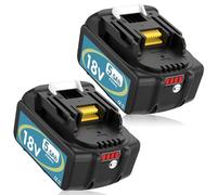 Batteria per makita18V 5,5 Ah Exemoro 2Pack BL1860B BL1860 BL1850B BL1850 BL1840B BL1830B BL1845 196399-0 196673-6 LXT-400 con display LED (blue)