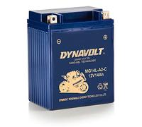 Batteria per moto Dynavolt NANO-GEL MG14L-A2-C 12V 14Ah 330A, sostituisce YB14L-A2, dimensioni: 134x88x166mm, batteria per moto in gel esente da manutenzione e a prova di perdite