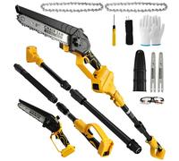 Batteria per potatrice 2 in 1 per batteria Dewalt, mini motosega da 8 | Asta telescopica da 2 m, motore senza spazzole, regolabile a 180°, potatore elettrico per rami di alberi, taglio del legno