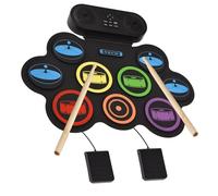 Batteria pieghevole in silicone impermeabile, alimentata tramite USB, set elettronico per interni ed esterni, include selezione del suono portatile