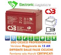 Batteria piombo gel ricaricabile professionale CSB EVH12150(X3) 12 volt 15 ah