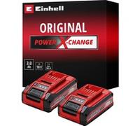 Original Einhell Batteria Power X-Change PLUS da 3 Ah (18 V, ioni di litio, universale per tutti i Power X-Change, spia livello di carica, Twin-Pack, incluse 2 batterie 3 Ah, caricabatterie escluso)