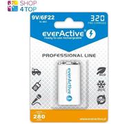 Batteria Professionale Everactive 9V 6F22 E Block 320 Precaricata 280Mah NUOVA