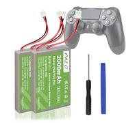 Batteria PS4 2000 mAh di ricambio per Sony PS4/PS4 Pro/Joystick PS4 Slim PS4 Dualshock 4 controller CUH-ZCT1E CUH-ZCT1H CUH-ZCT1U CUH-ZCT2 CUH-ZCT2U (2Pcs)
