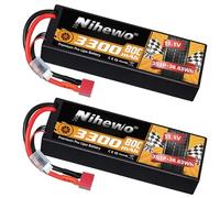 Batteria RC 11.1V 3S 3300mAh 50C Hardcase T per auto, camion e barche 2pz