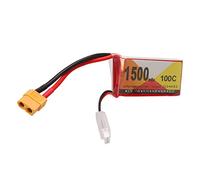 Batteria RC a scarica ad alta scarica da 7,4 V - pacchetto LiPO da 1500 mAH 100C con spina XT60 per QAV250 H210 FPV Quadcopter e RC Racing Car