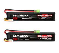 Batteria ricaricabile 3S 11,1V 1300mAh 25C Airsoft Lipo con spina Mini Tami ya HOOVO per AEG con spazio relativamente piccolo (2 pezzi)
