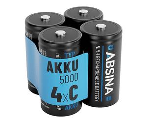 BATTERIA RICARICABILE ABSINA 401031-4, NiMH, 5000 mAh, 1,2 V, Compatibile con dispositivi che utilizzano