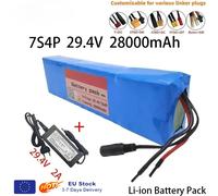 Batteria ricaricabile agli ioni di litio 29V 60Ah 18650 Batteria ricaricabile 7S4P 24V con caricabatterie 15A BMS + 29,4V DC-T--1Charger--1